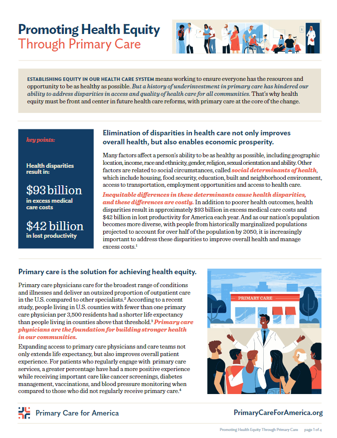 Promoting Health Equity Through Primary Care