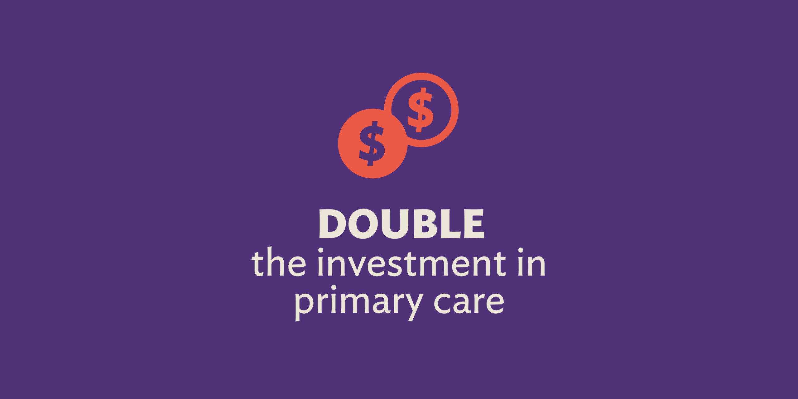 Double the investment in primary care from 5% to 10% of health care spending