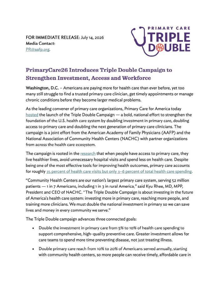 The Triple Double Launch @ PrimaryCare26